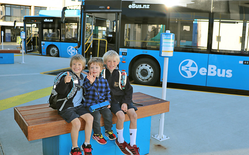 school kids waiting to take ebus 1month